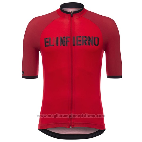 2017 Abbigliamento Ciclismo Angliru Vuelta Espana Rosso Manica Corta e Salopette